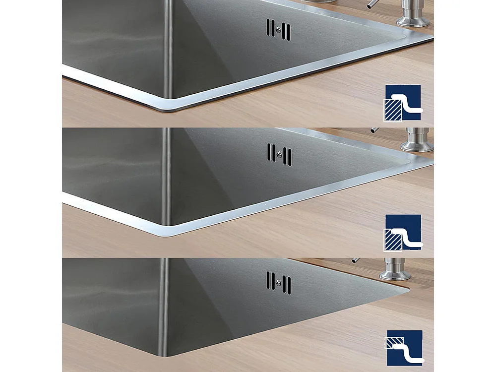 Lonheo Max Évier Cuisine 1 Bac 74*44*20CM Évier Brossé Montage à Encastrer/Fleur/Sous-Plan en Acier Inoxydable 304 avec Système de Drainage,EU Modèle