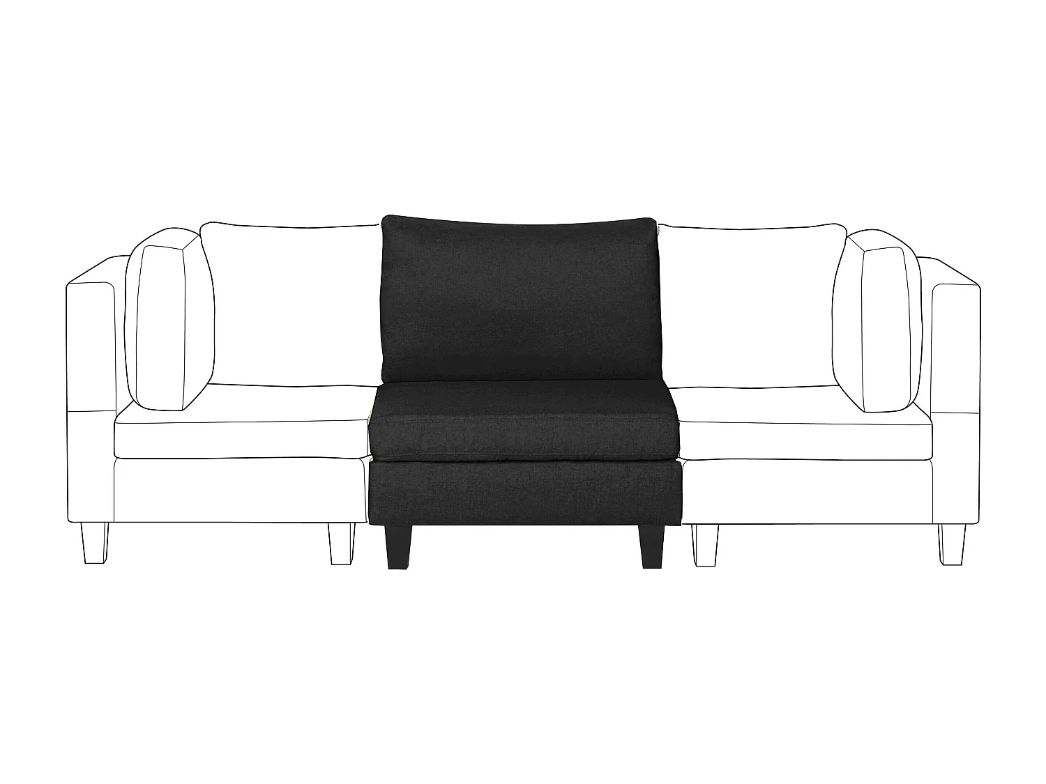 Module fauteuil FEVIK Tissu Noir