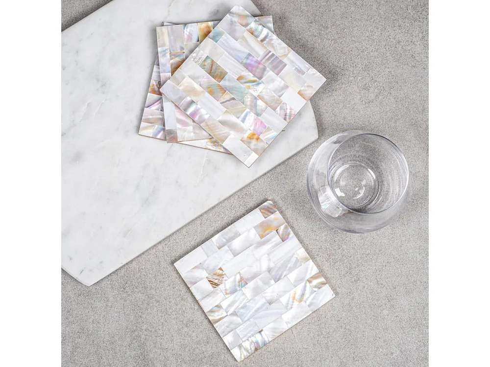 Coffret de 4 dessous de verre Posidonie