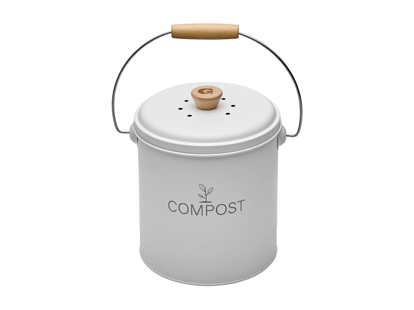Seau compost rond blanc 4,5L