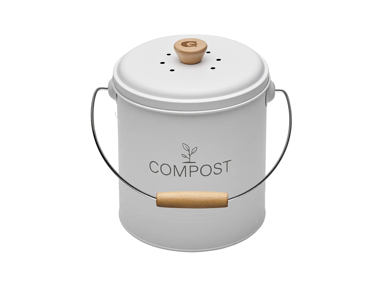 Seau compost rond blanc 4,5L