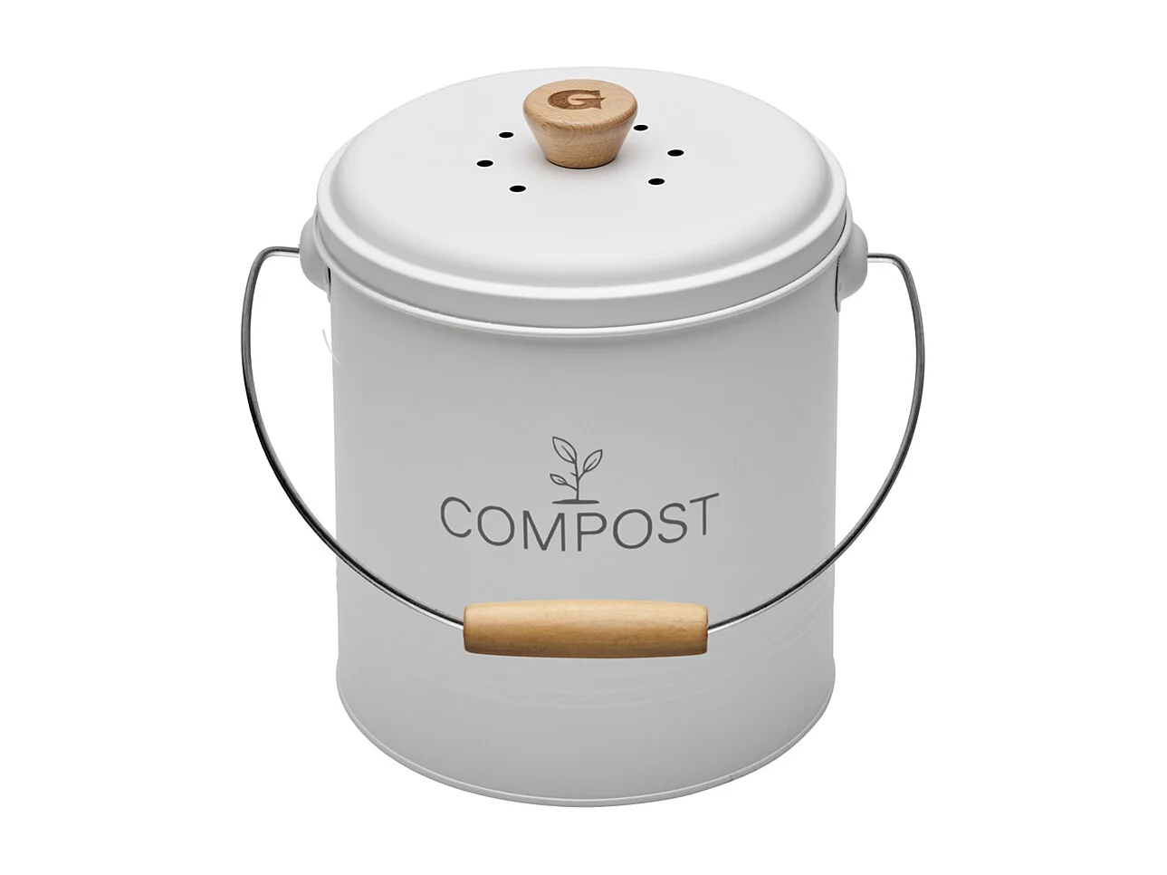 Seau compost rond blanc 4,5L