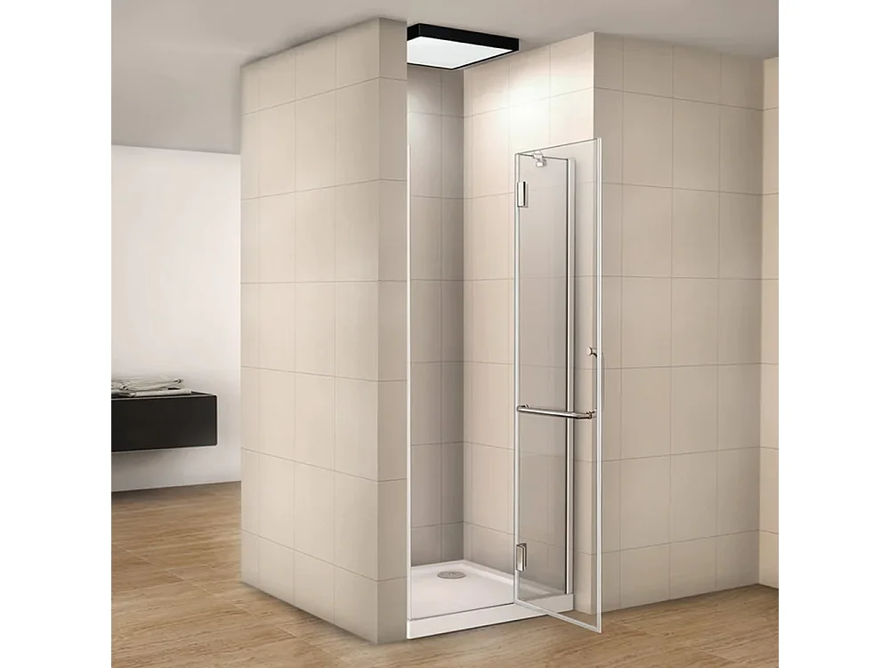 AICA Mampara de Ducha Frontal Abatible Perfil Cromado Vidrio Antical 8mm (780-810)x1900mm