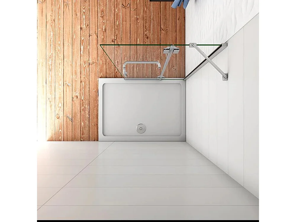 Walk in frontal Bater Perfil cromado Vidro Anticalcário 8mm (756-776)x1900mm-AICA