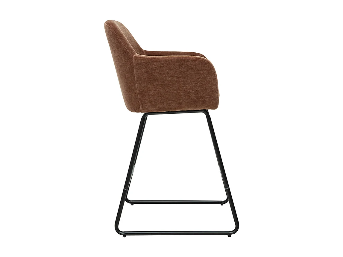 Sgabelli da bar in tessuto effetto velluto color bruciato H65 cm (set di 2) AMIKA