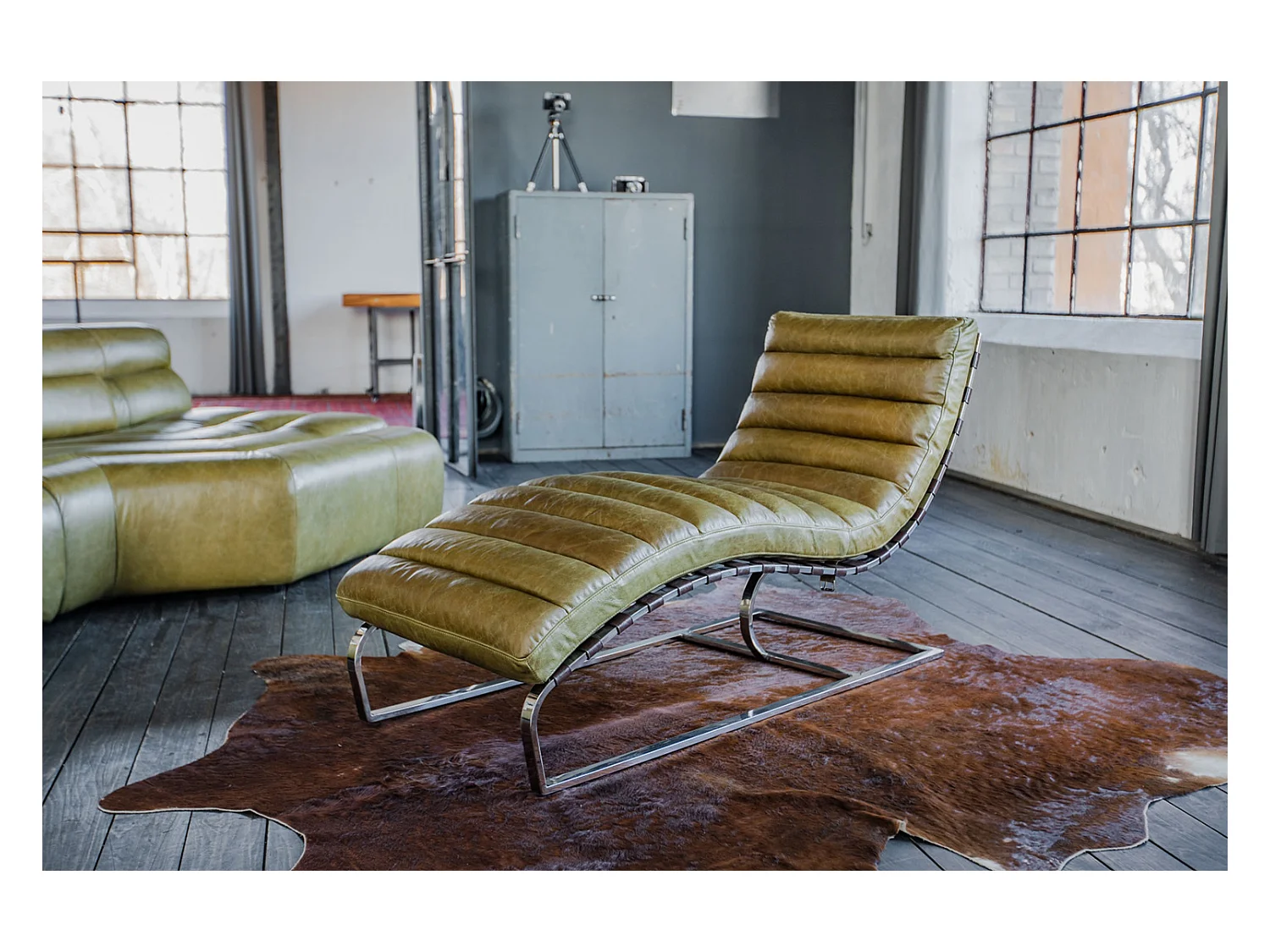 Fauteuil - Vert cuir - SIRY