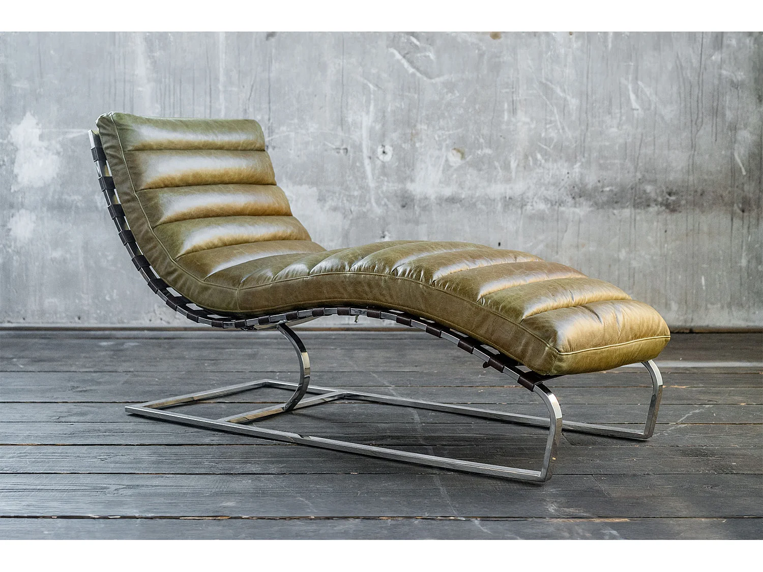 Chaise longue - Vert cuir - SIRY