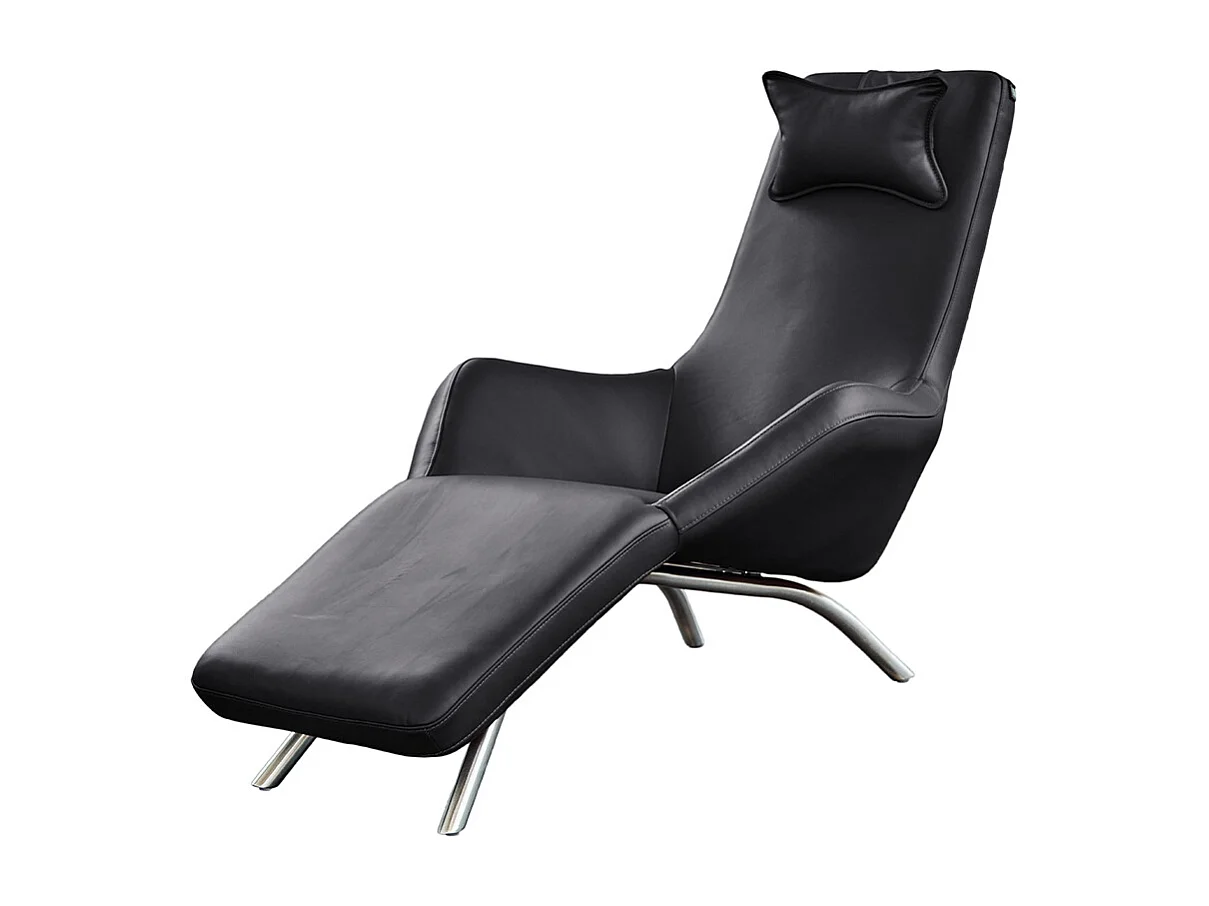 Relaxliege - Schwarz Leder - CAVAL