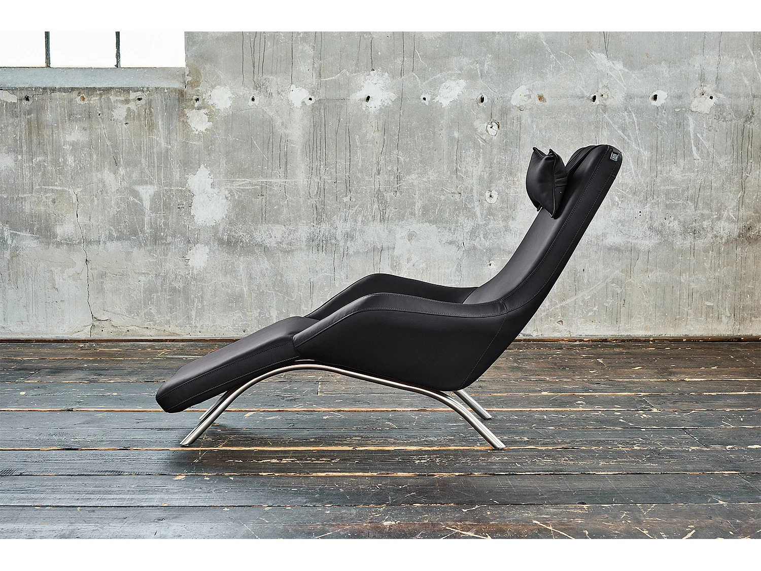 Chaise longue - Nero pelle - CAVAL