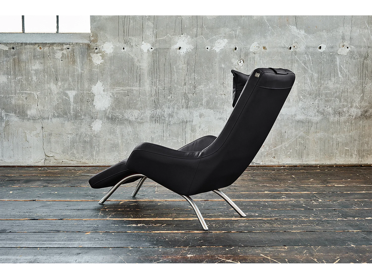 Chaise longue - Nero pelle - CAVAL