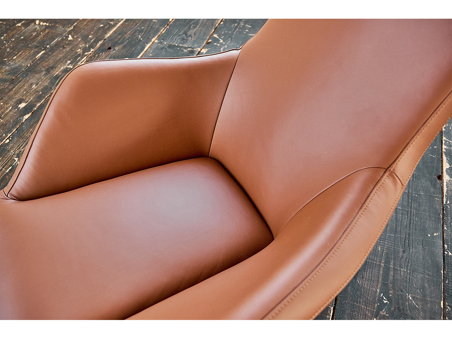 Fauteuil - marron cuir - CAVAL