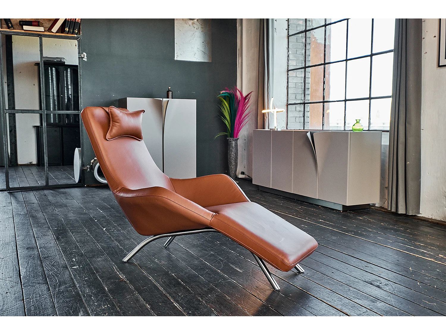Chaise longue - marrone pelle - CAVAL