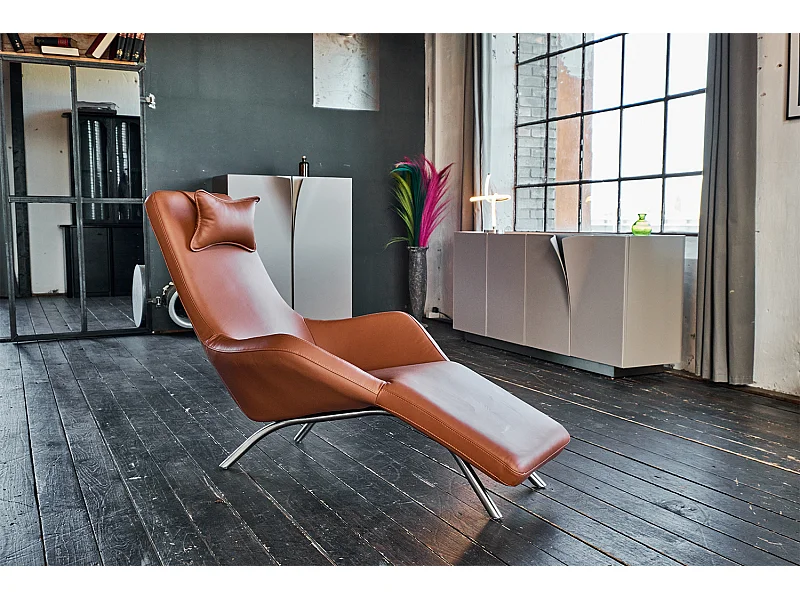 Relaxliege - Braun Leder - CAVAL
