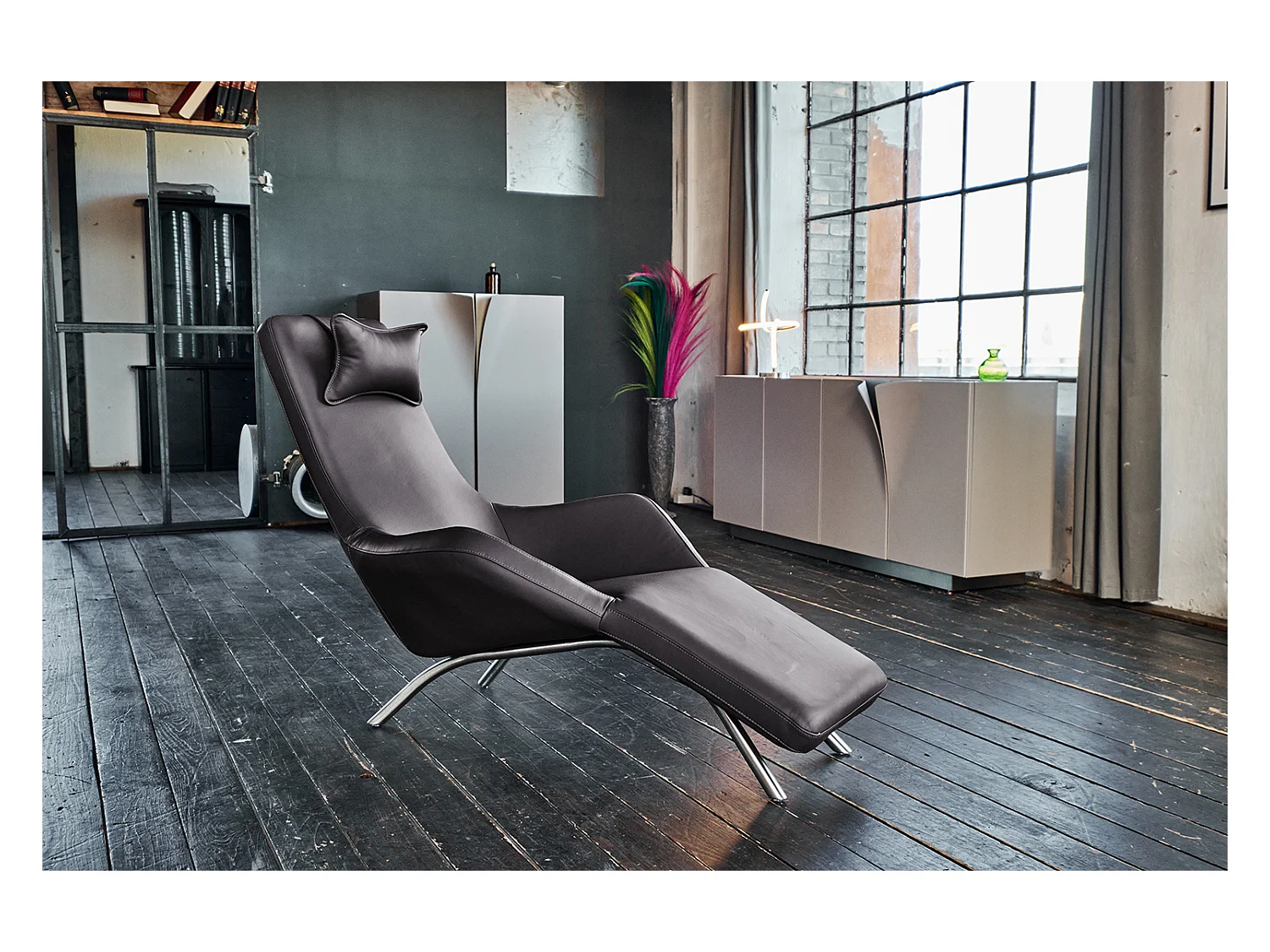 Fauteuil - Gris cuir - CAVAL