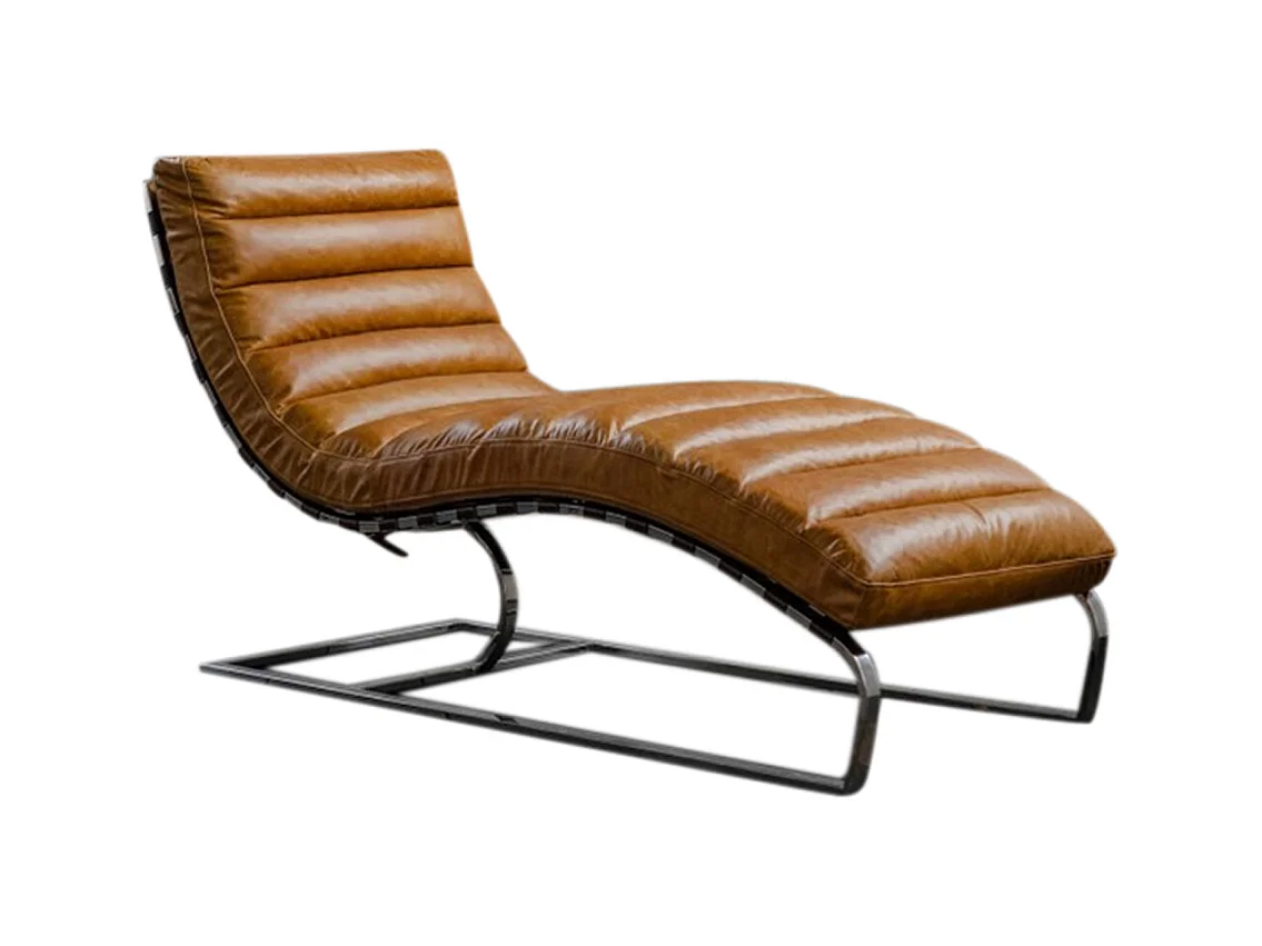Fauteuil - marron cuir - SIRY