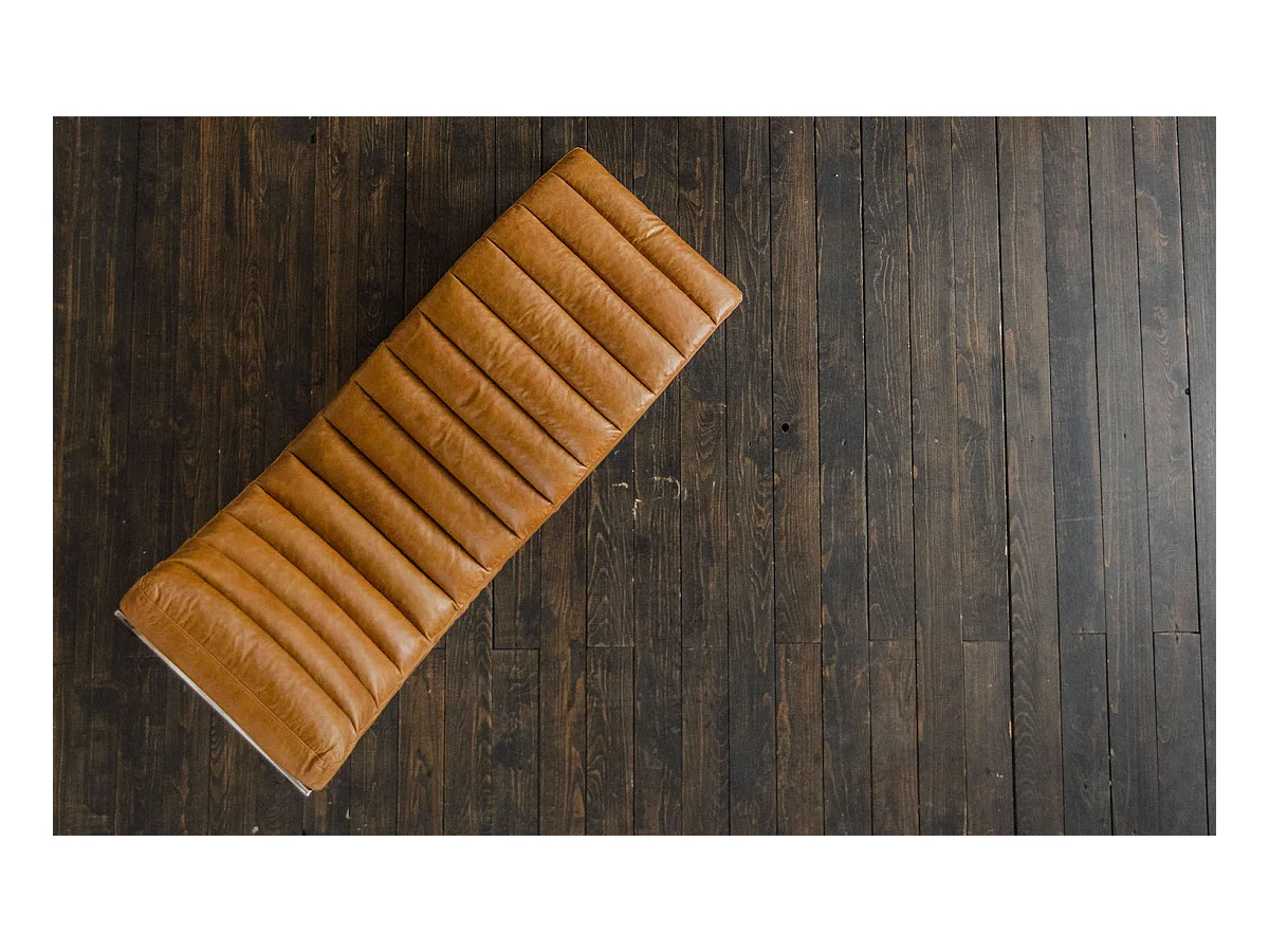 Fauteuil - marron cuir - SIRY