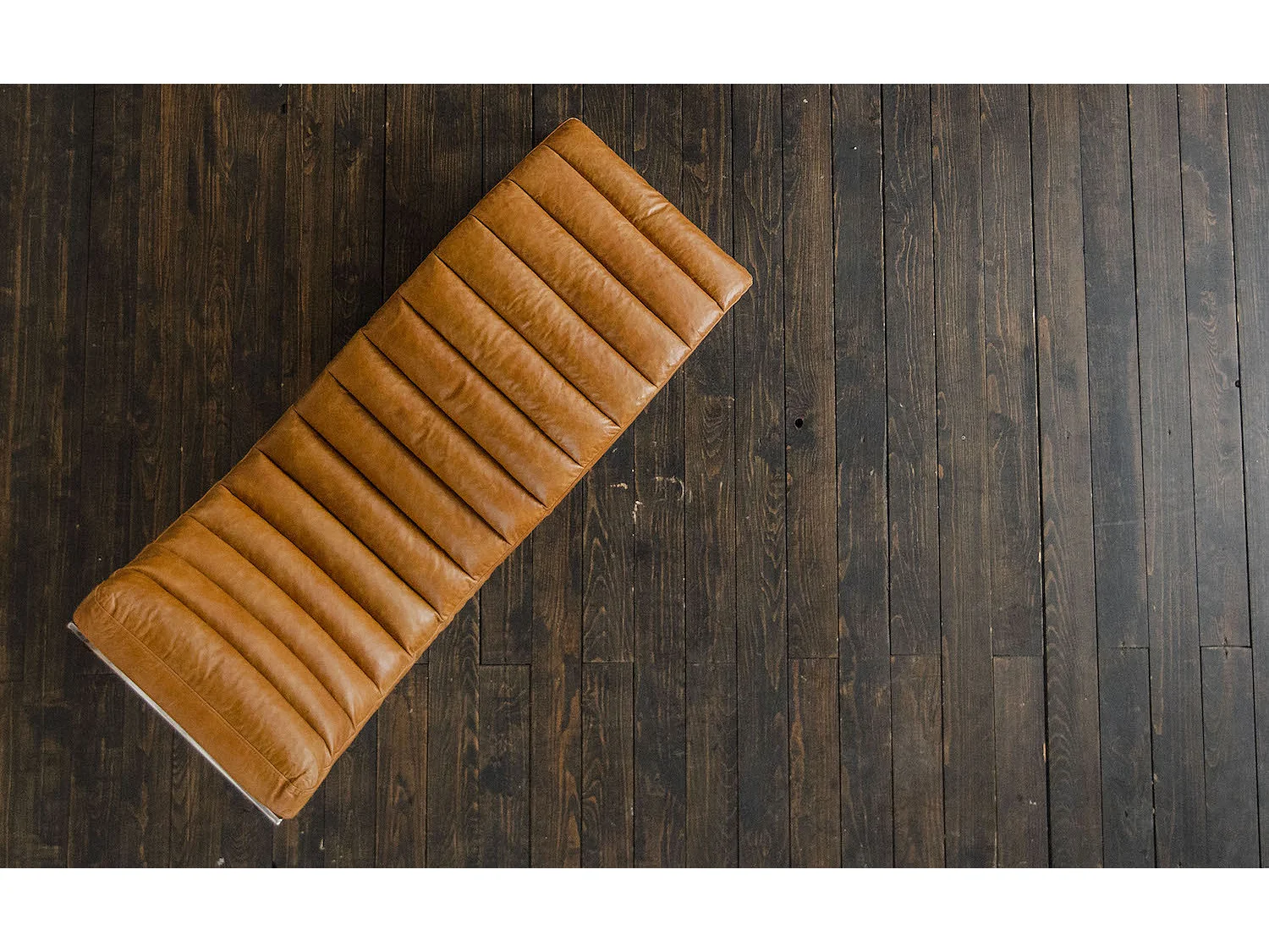 Chaise longue - marron cuir - SIRY