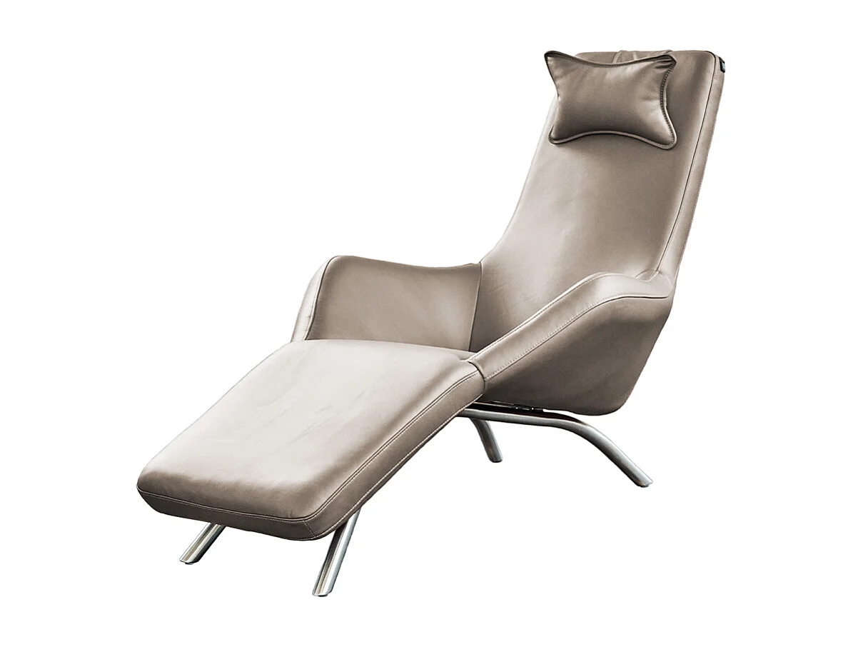 Chaise longue - grigio chiaro pelle - CAVAL
