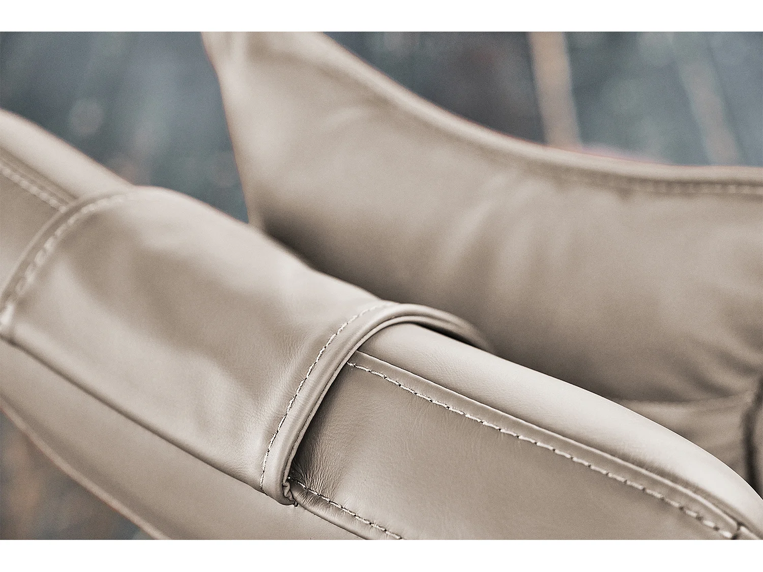 Chaise longue - grigio chiaro pelle - CAVAL