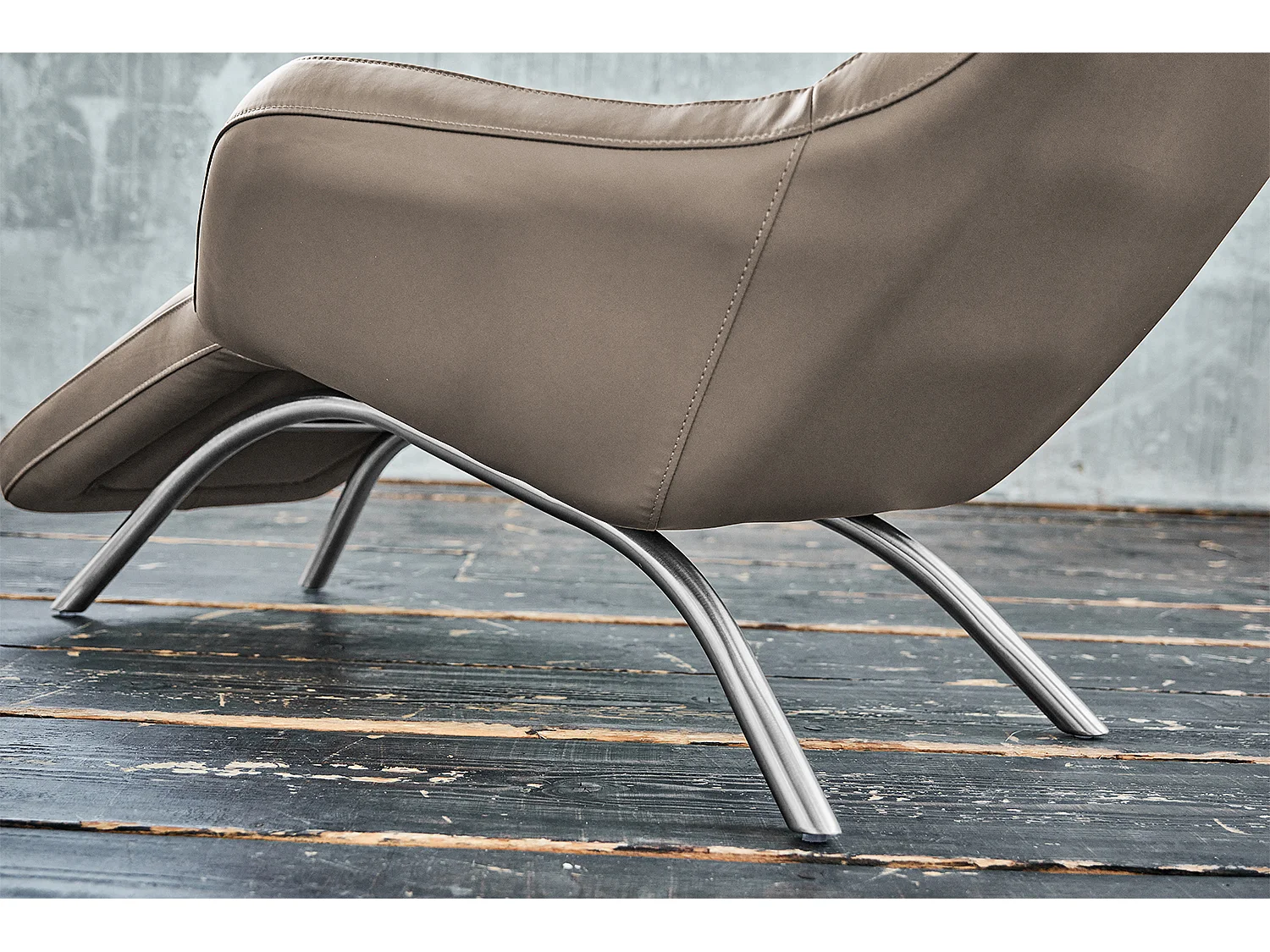 Chaise longue - grigio chiaro pelle - CAVAL