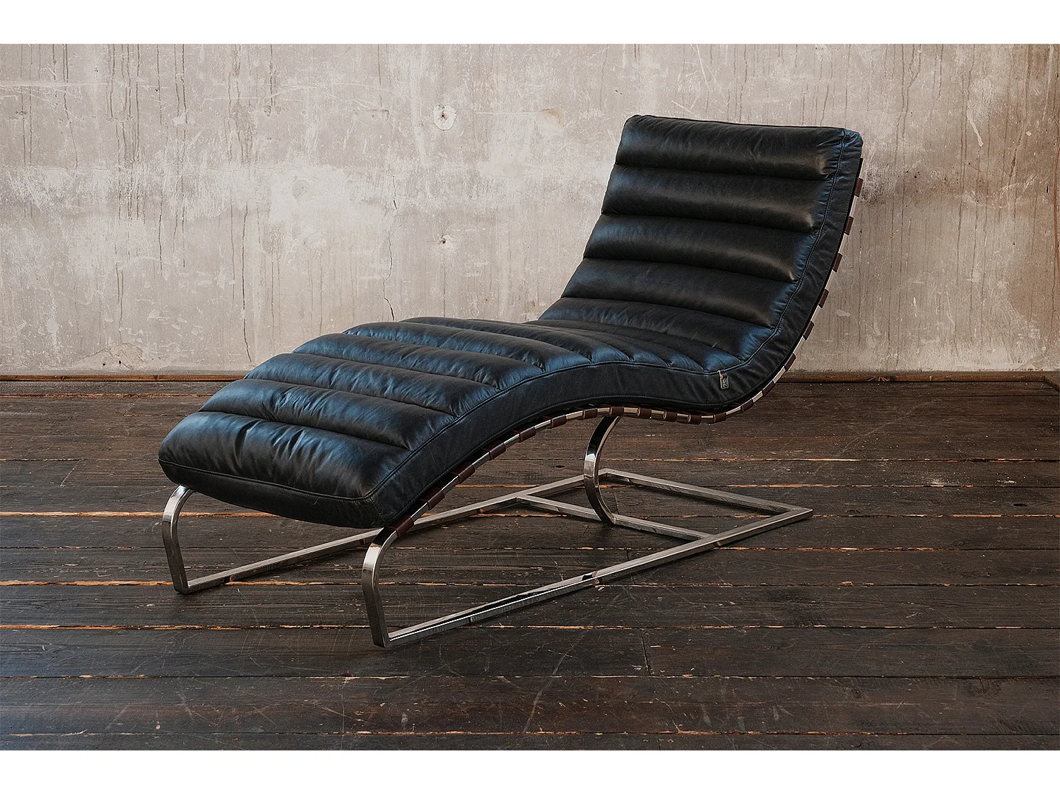 Chaise longue - Noir cuir - SIRY