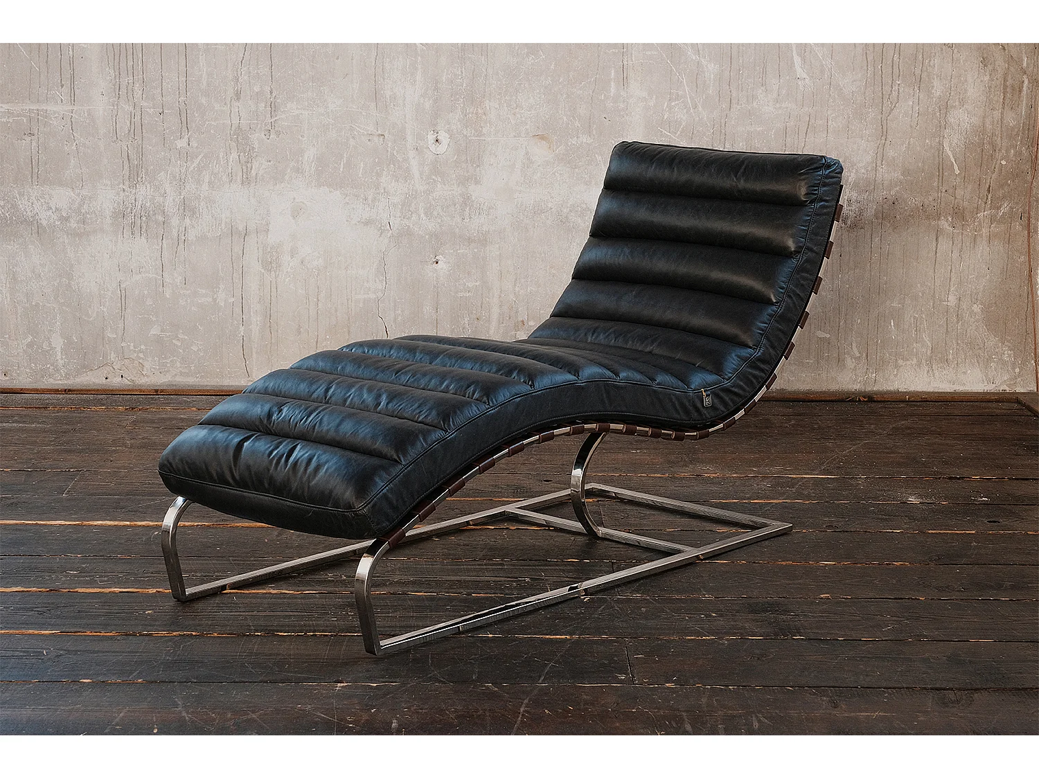 Chaise longue - Noir cuir - SIRY