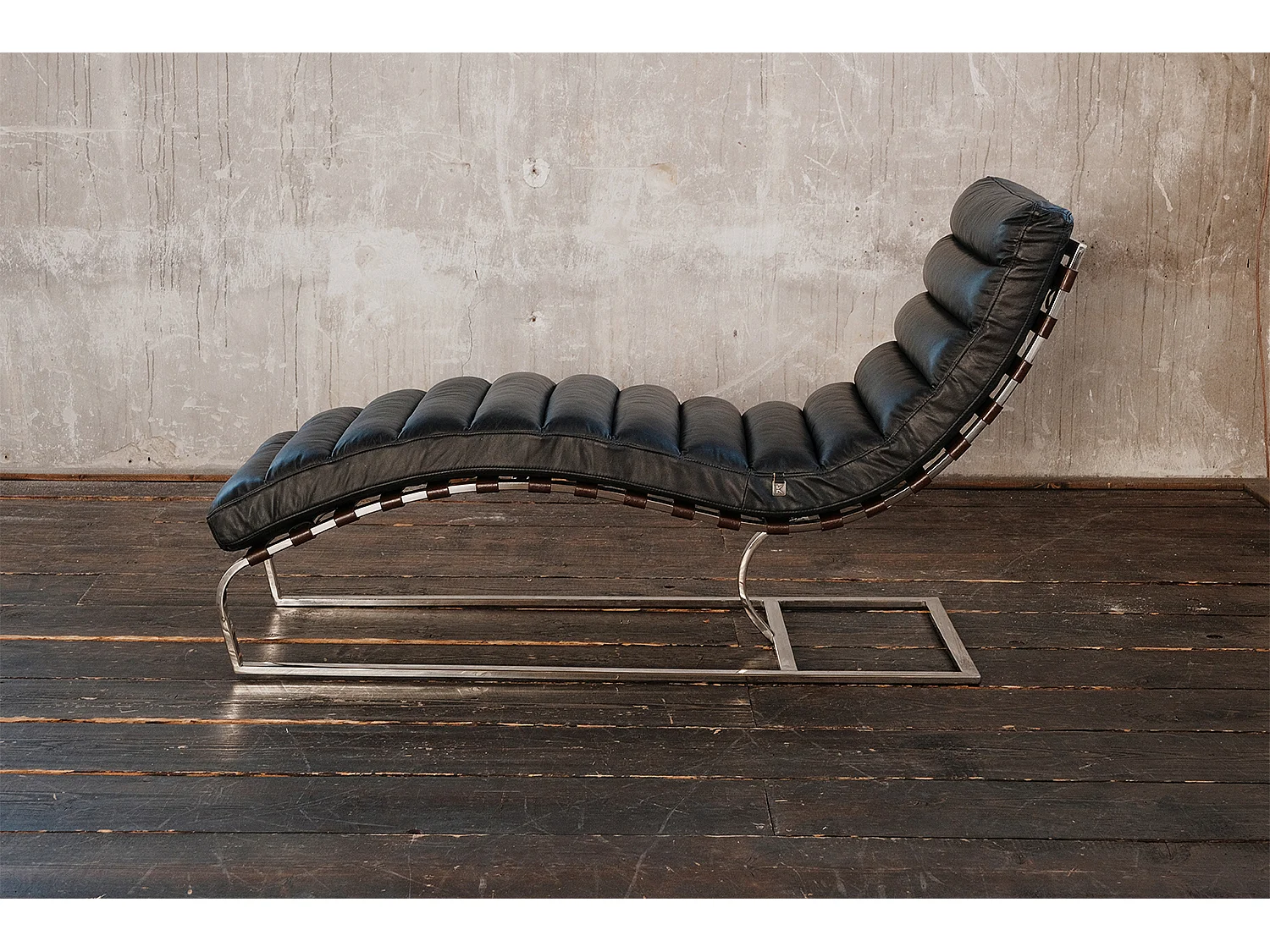 Chaise longue - Noir cuir - SIRY