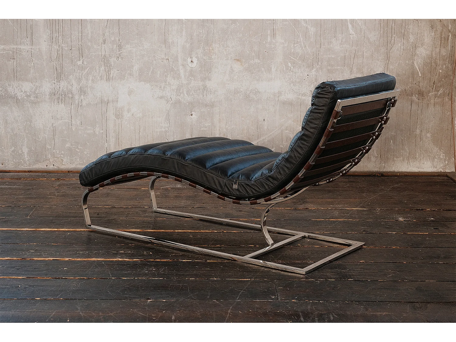 Chaise longue - Noir cuir - SIRY