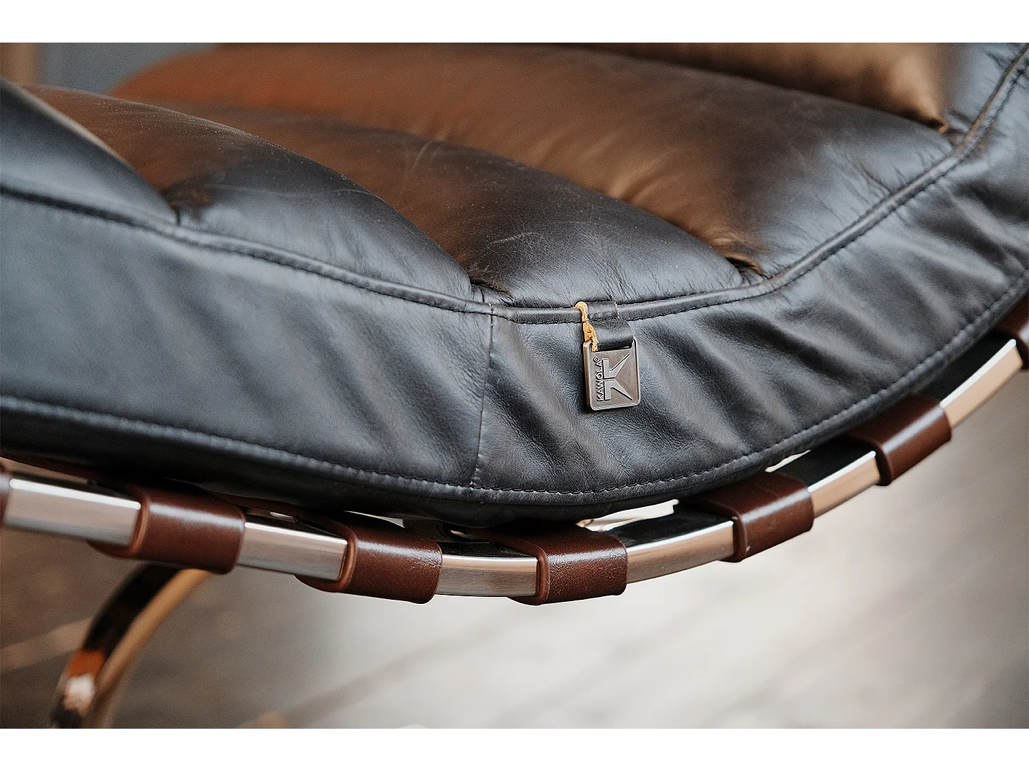 Chaise longue - Noir cuir - SIRY