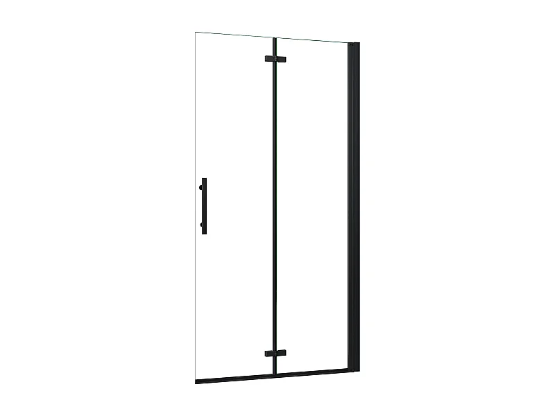 AICA Walk in 2 hojas plegables,Perfil Negro Mate,estilo industrial,5 mm cristal templado,Easyclean,Tamaño:(1145-1165)x1900mm