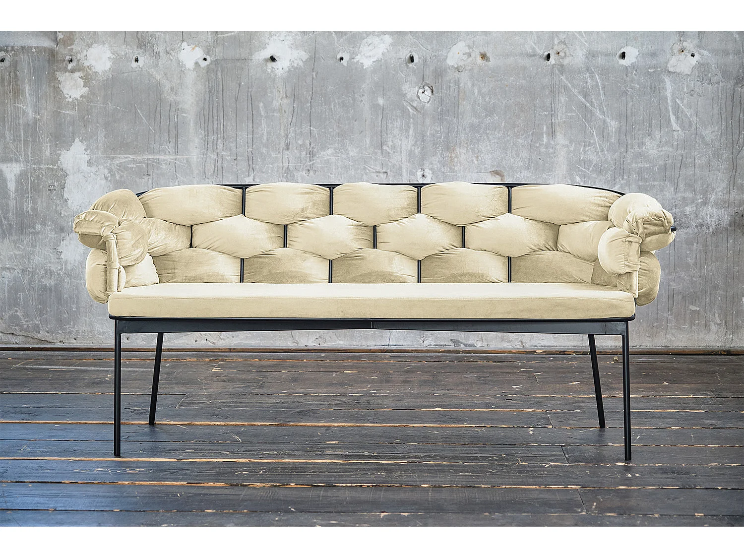 Banquette - blanc Velours - MONTY