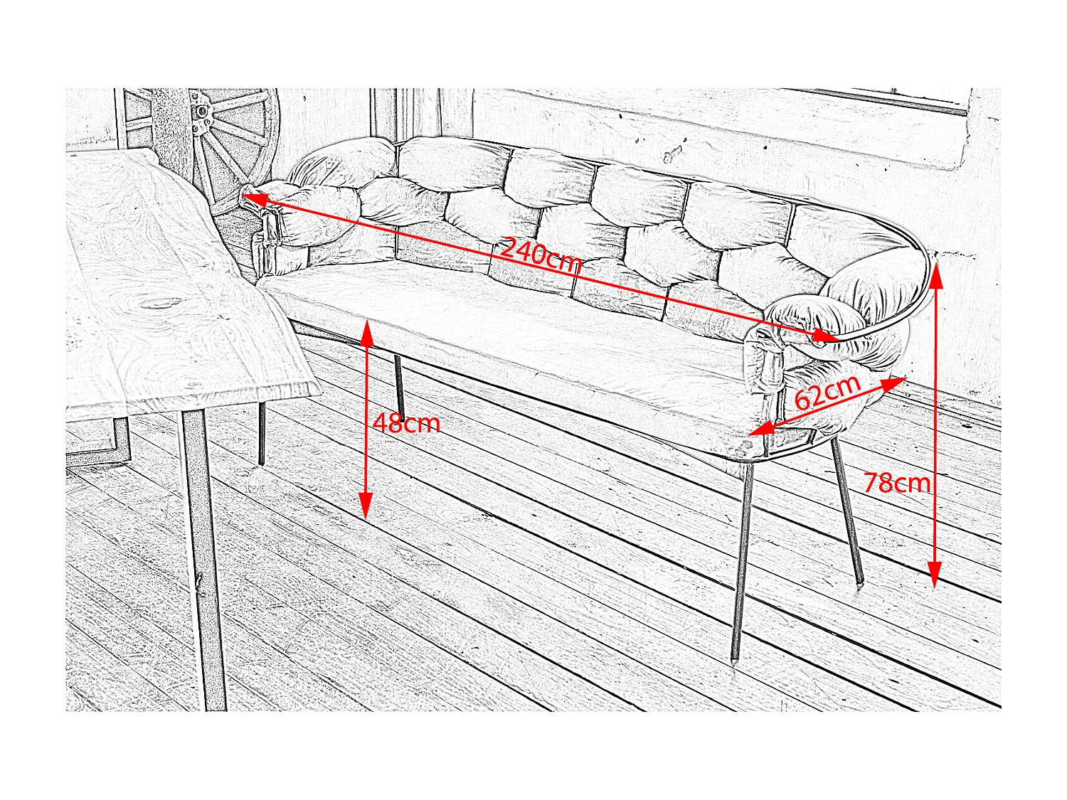 Banquette - blanc Velours - MONTY