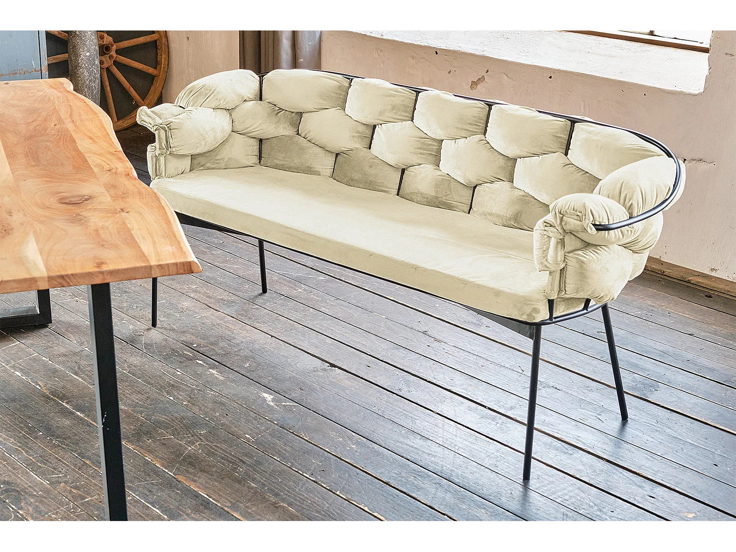 Banquette - blanc Velours - MONTY