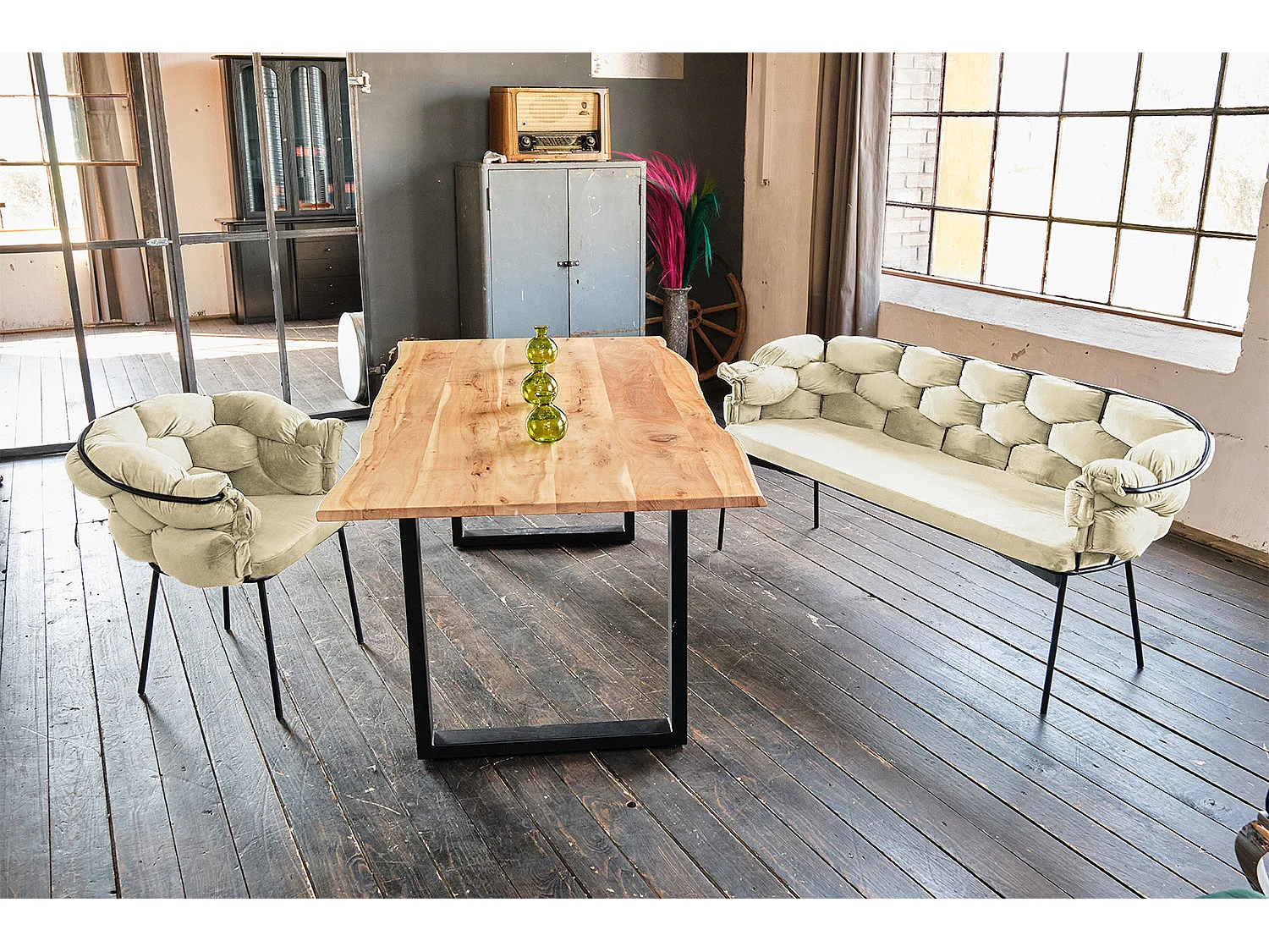 Banquette - blanc Velours - MONTY