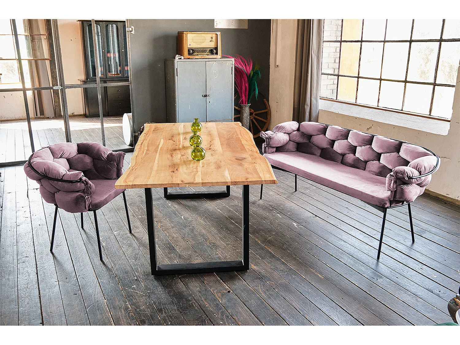 Banco - Rosa terciopelo - MONTY