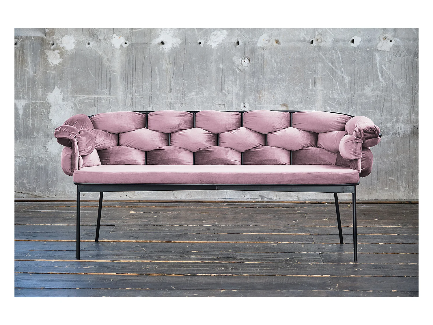 Banquette - Rose Velours - MONTY