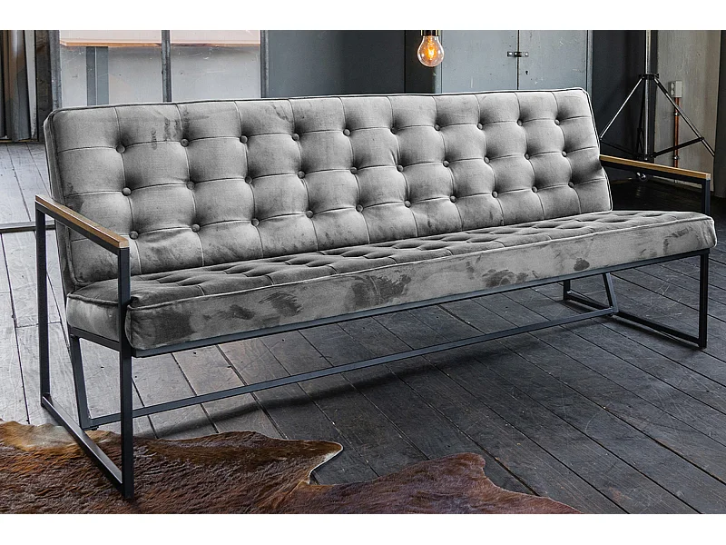 Polsterbank - Grau Velvet - ARLY