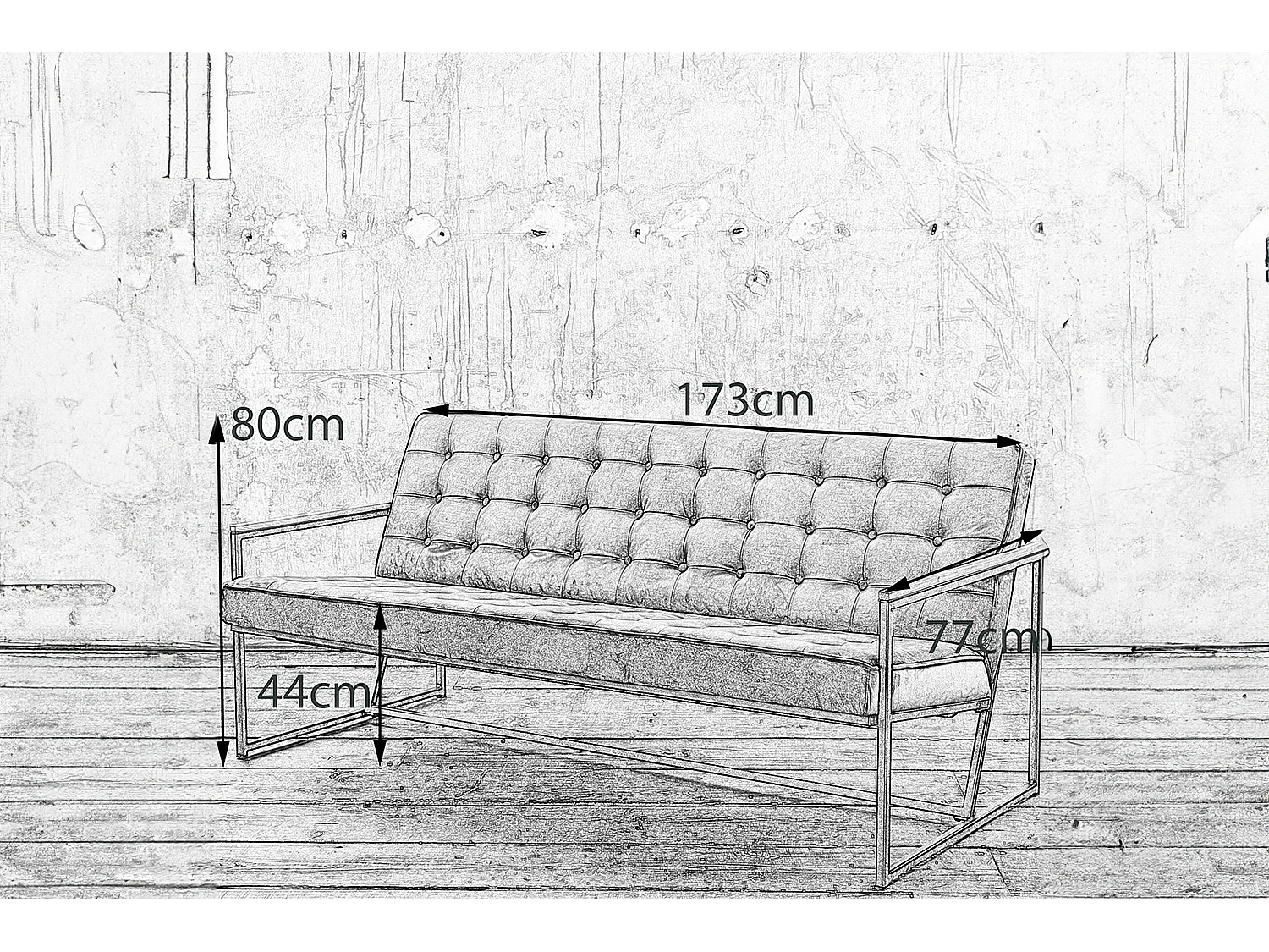 Banco - naranja terciopelo - ARLY