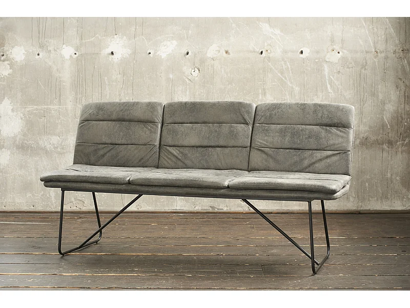 Esszimmerbank - Grau Microfaser - 68 x 178 cm - VINCE