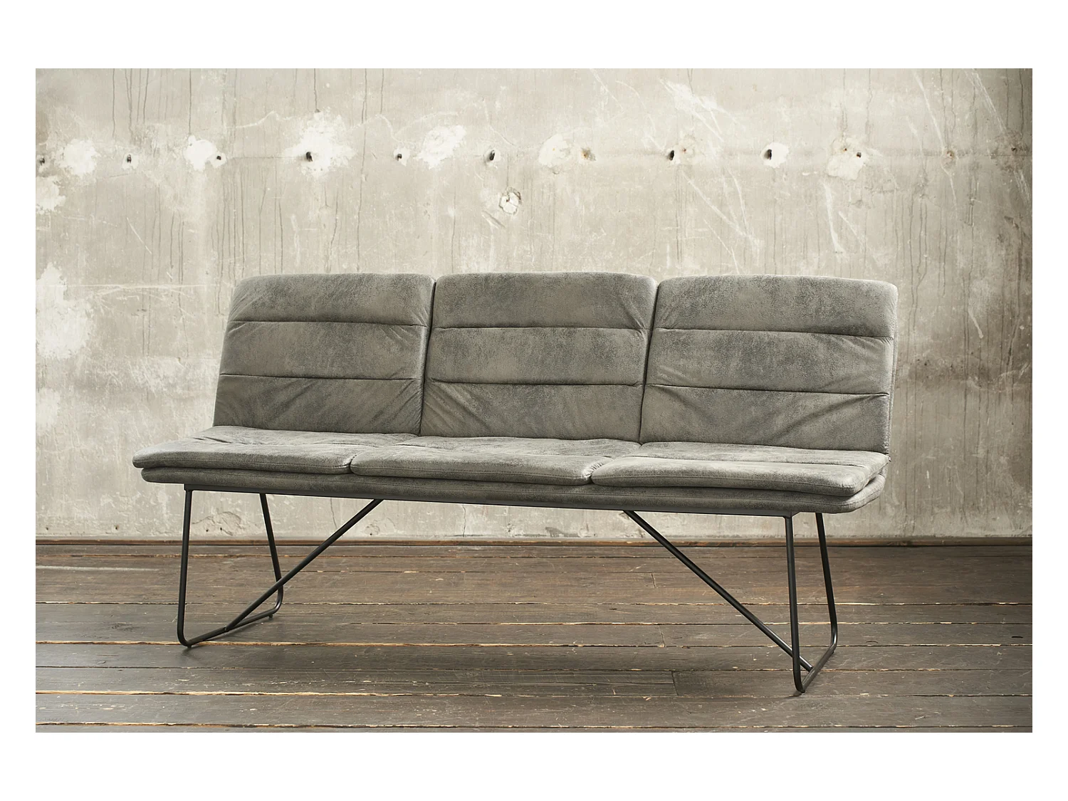 Banc - Gris microfibre - 68 x 178 cm - VINCE