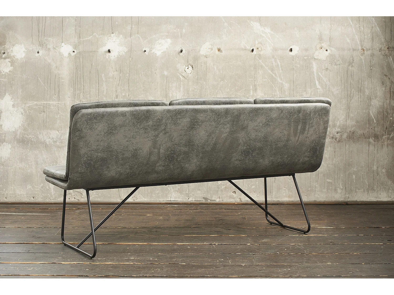 Esszimmerbank - Grau Microfaser - 68 x 178 cm - VINCE