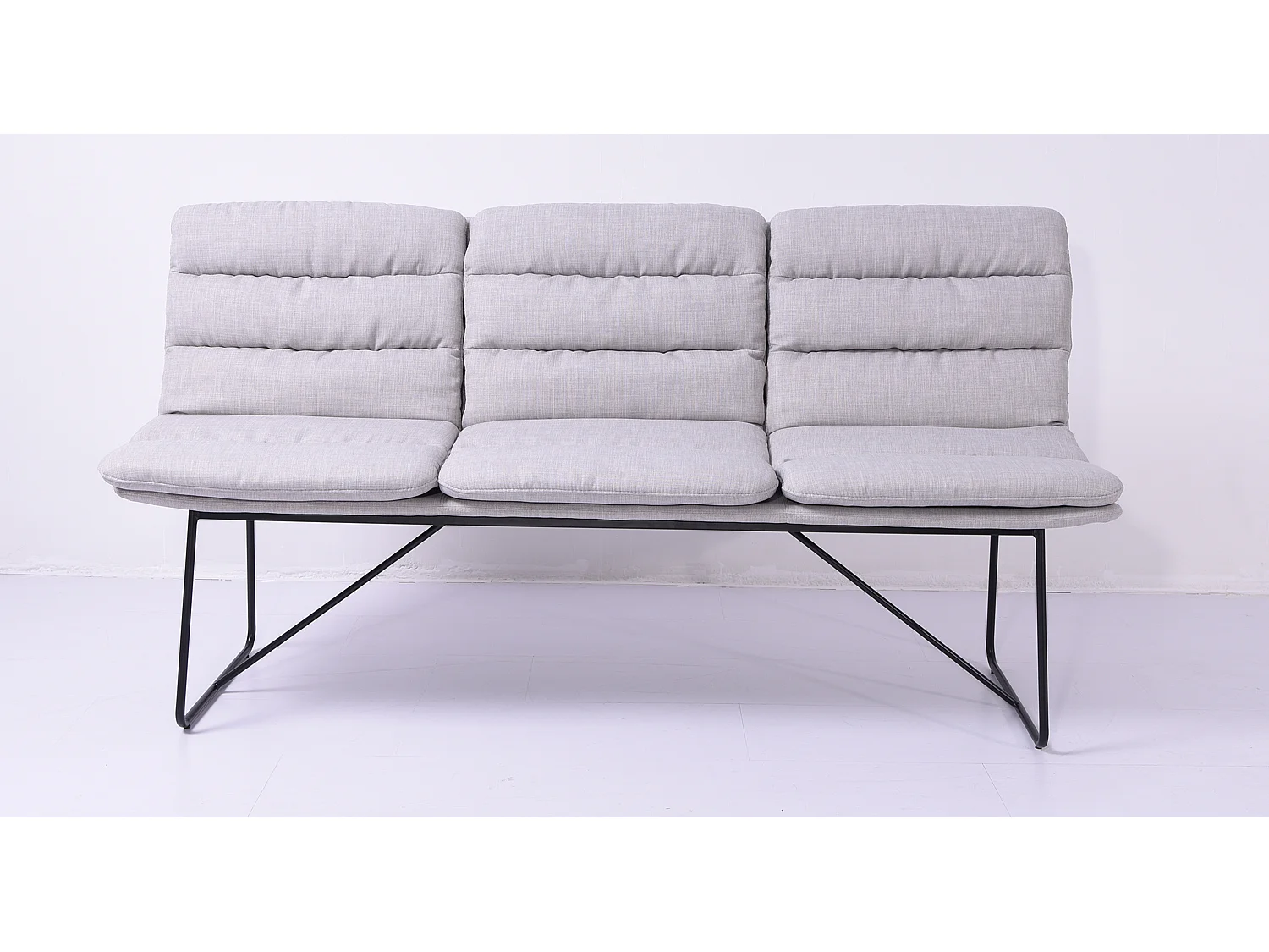 Banco - gris claro tela tejida - 68 x 178 cm - VINCE