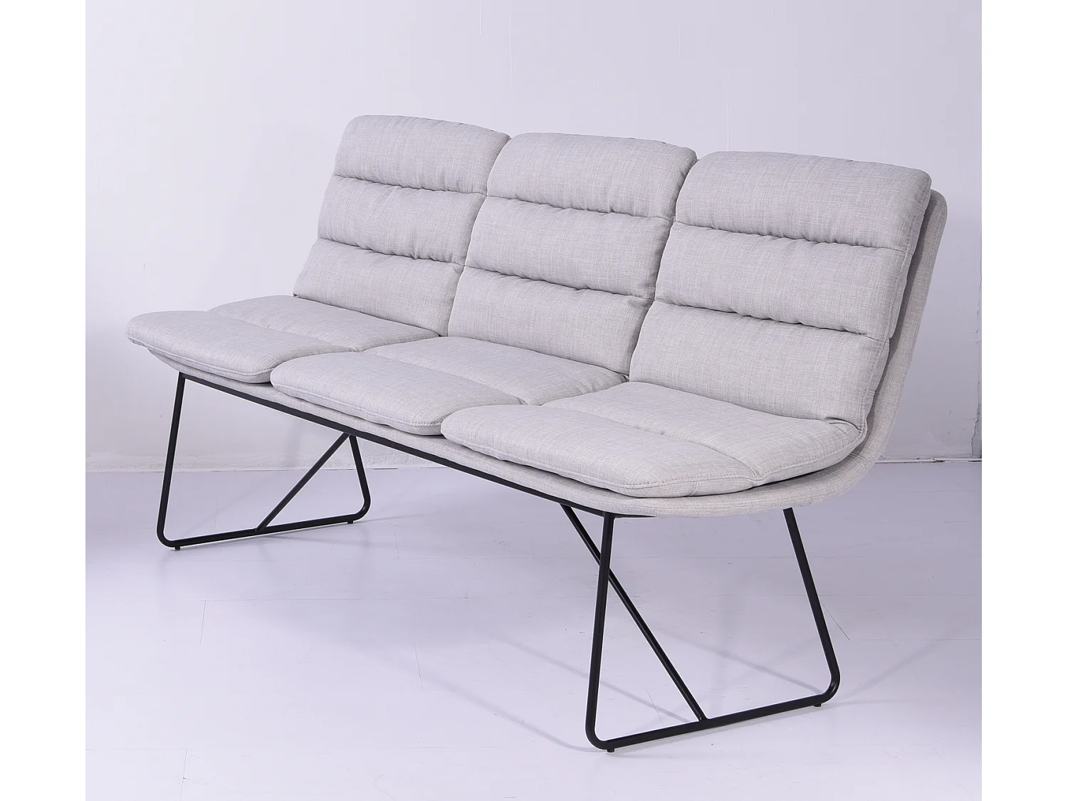 Banco - gris claro tela tejida - 68 x 178 cm - VINCE