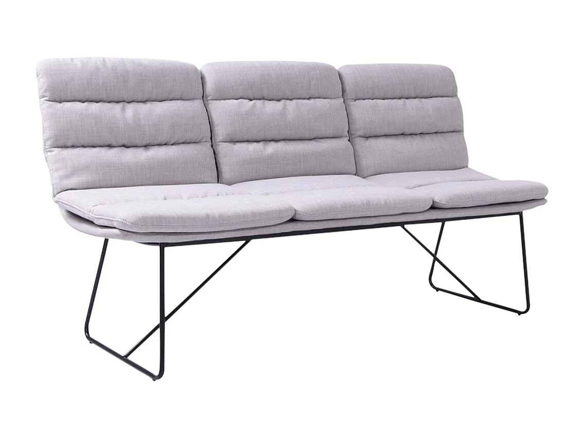 Polsterbank - Hellgrau Webstoff - 68 x 178 cm - VINCE