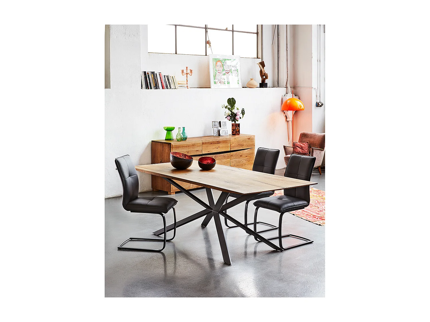 Eettafel - Hout Hout - 220 x 95 cm - YOSHA