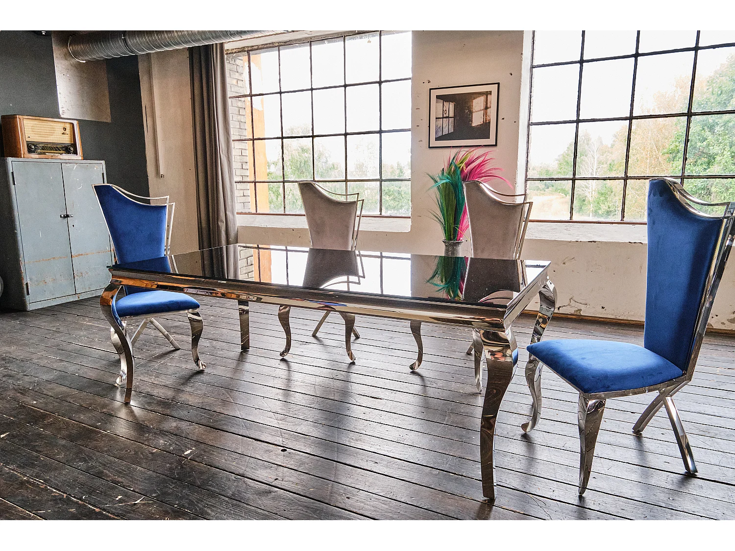 Esstisch - Schwarz Glas - 200 x 100 cm - AMARA