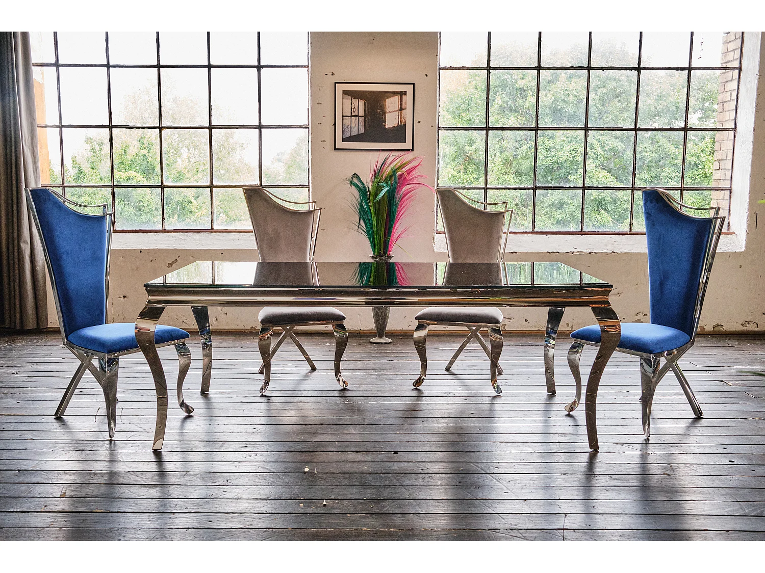 Esstisch - Schwarz Glas - 200 x 100 cm - AMARA