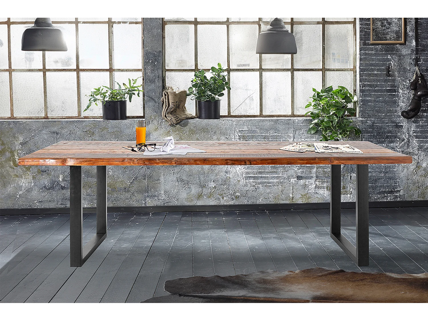 Baumkantentisch - Holz Holz - 260 x 100 cm - GENT