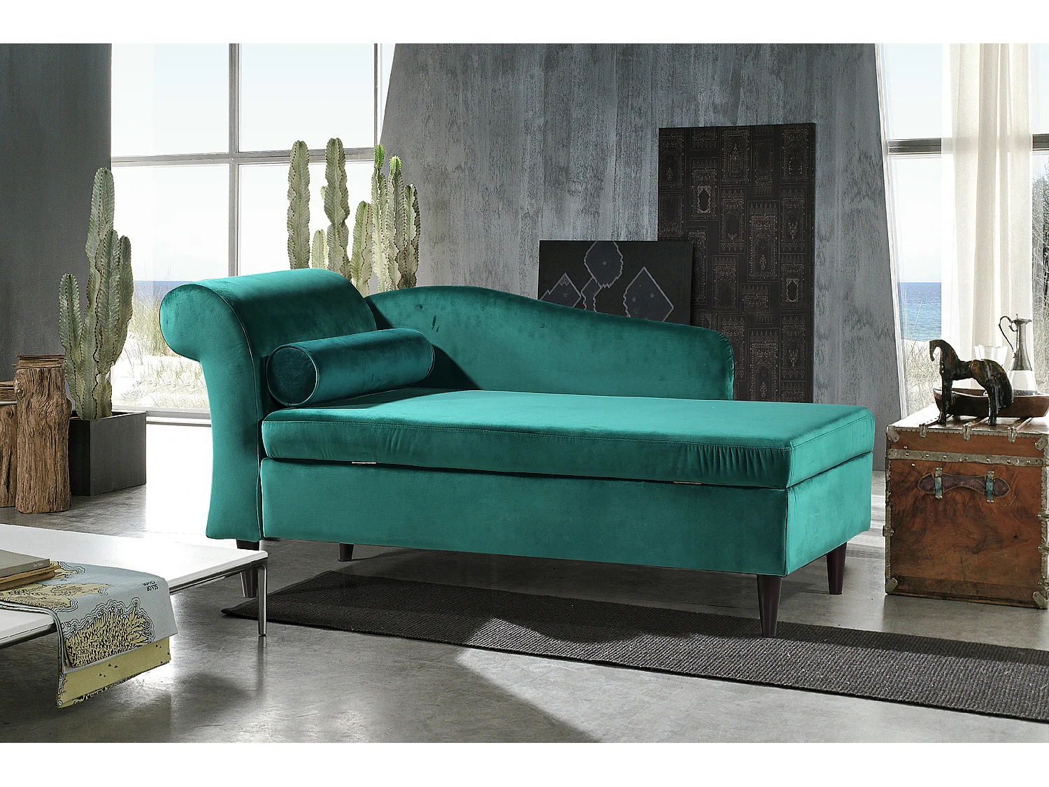 Relaxligstoel - Groen Fluweel - SARAH