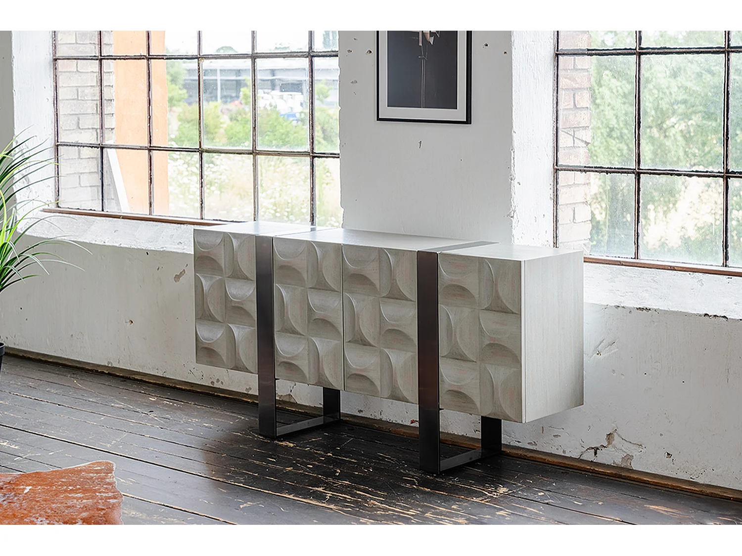 Credenza - Grigio Legno, metallo - MARGO